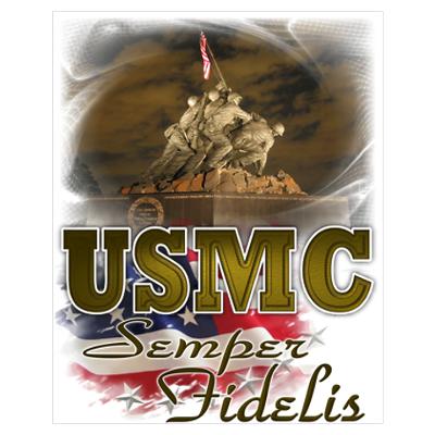USMC War Memorial Wall Art Poster